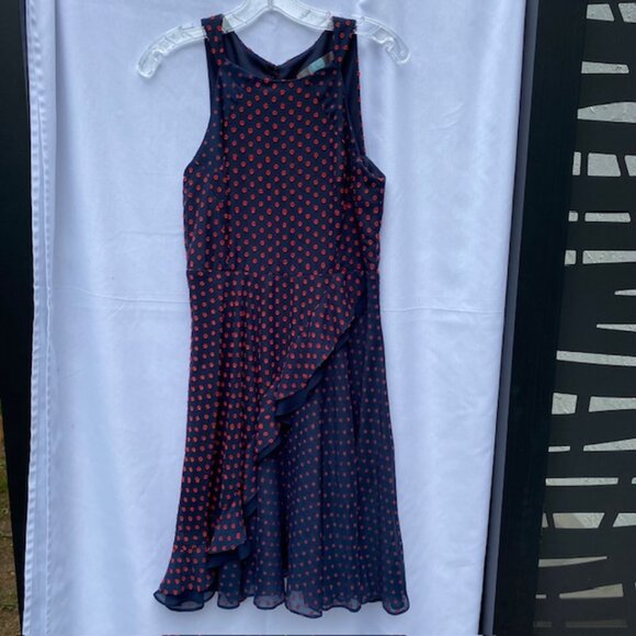 Eva Franco Maryanne Dress Navy Red Size 6 Flirty Sexy cut out back - Picture 3 of 5